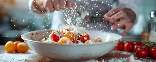 Kucharz przygotowujący potrawę